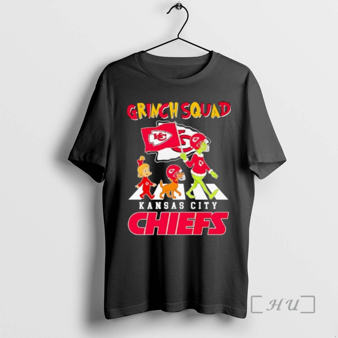 Officials Grinch Cindy Lou Who And Max Walking Across Grinch Squad Kansas City Chiefs Premium T-Shirts, Hoodie, Sweatshirt