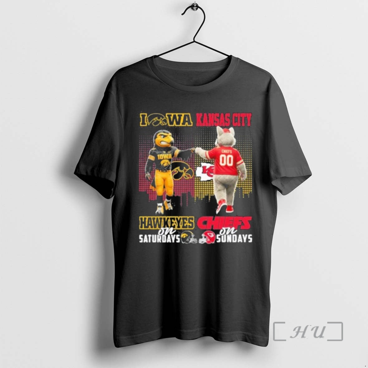 Officials Iowa Hawkeyes Vs Kansas City Chiefs Mascot On Saturdays And On Sundays Premium T-Shirts, Hoodie, Sweatshirt