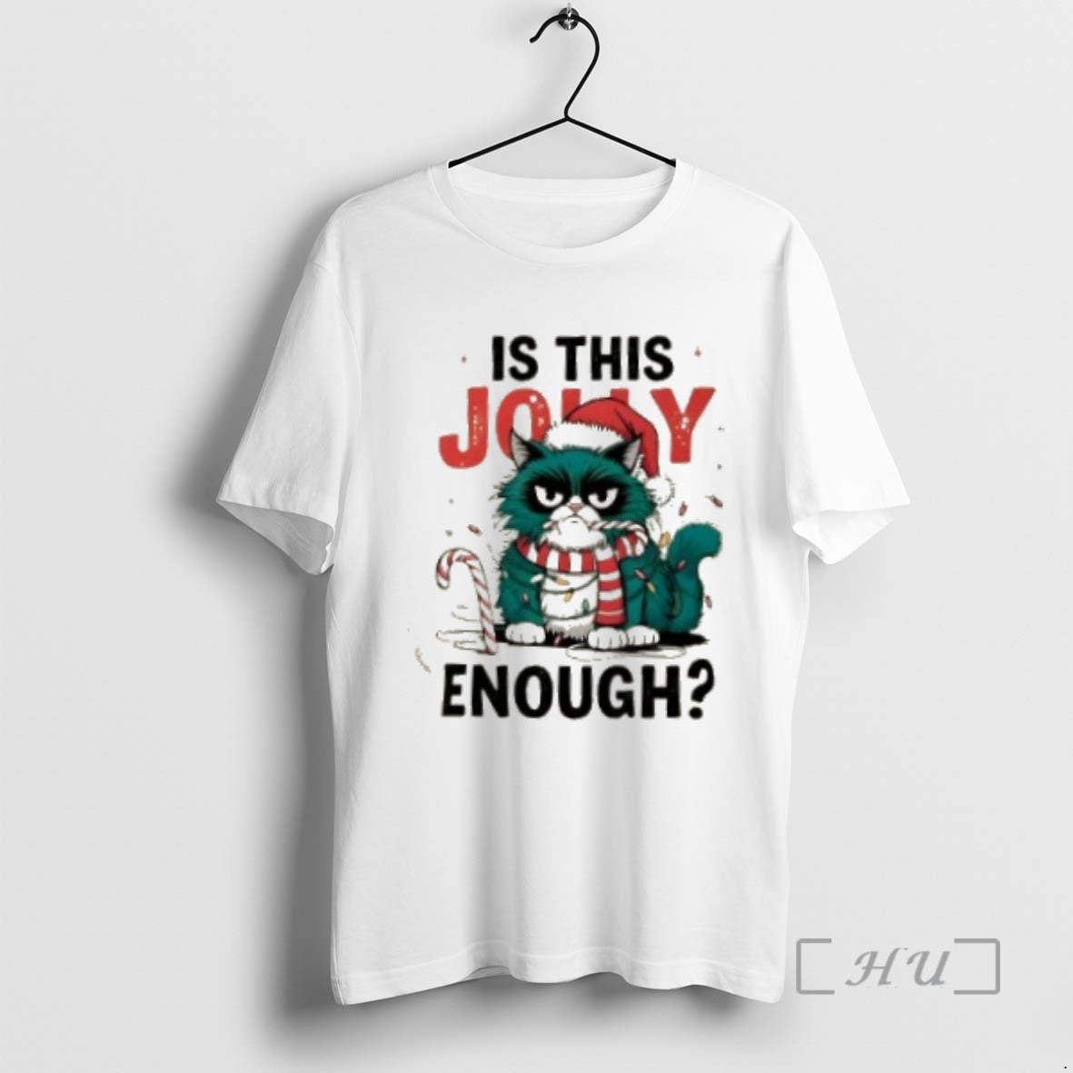 Officials Is This Jolly Enough Grumpy Cat Christmas Lights T-Shirts, Hoodie, Sweatshirt | InkThreadWorks.com
