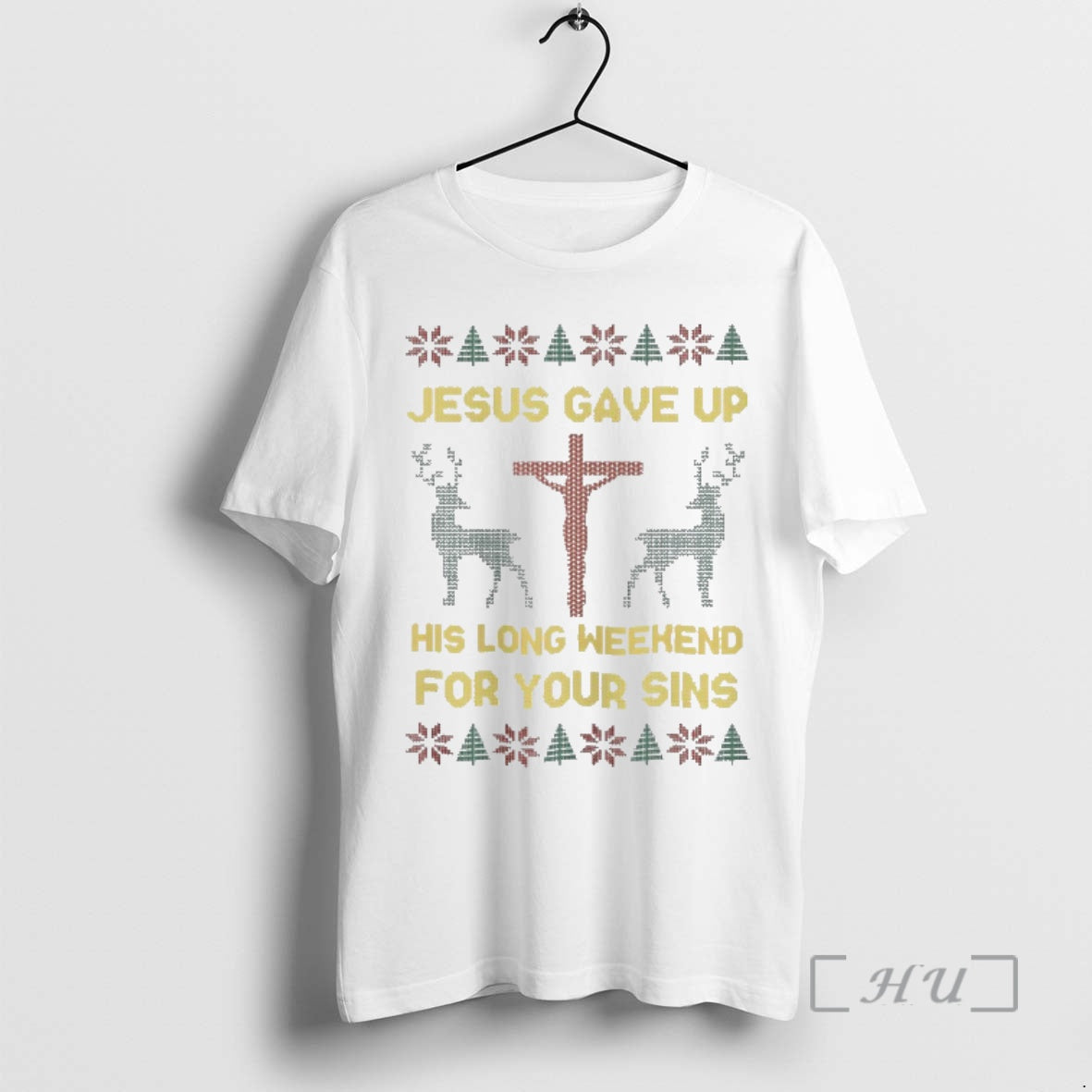 Officials Jesus Gave Up His Long Weekend For Your Sins Christmas Ugly Premium T Shirts Hoodie, Sweatshirt