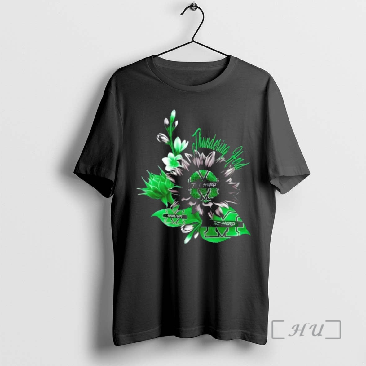 Officials Marshall Thundering Herd Football X Sunflower Floral T-Shirts, Hoodie, Sweatshirt | InkThreadWorks.com