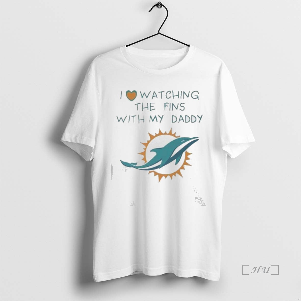 Officials Miami Dolphins Love Watching Fins With Daddy Baby T-Shirts, Hoodie, Sweatshirt | InkThreadWorks.com
