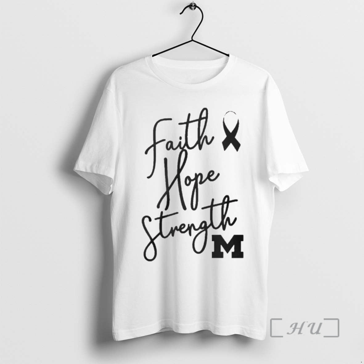 Officials Michigan Faith Hope Strength Awareness Ribbon T-Shirts, Hoodie, Sweatshirt | InkThreadWorks.com