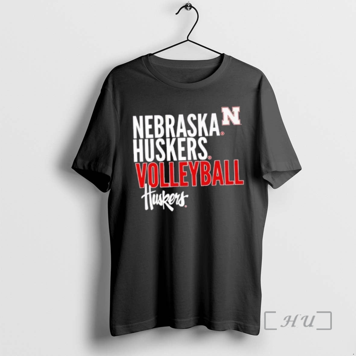 Officials Nebraska Huskers Volleyball Text Logo Overlay T-Shirts, Hoodie, Sweatshirt | InkThreadWorks.com