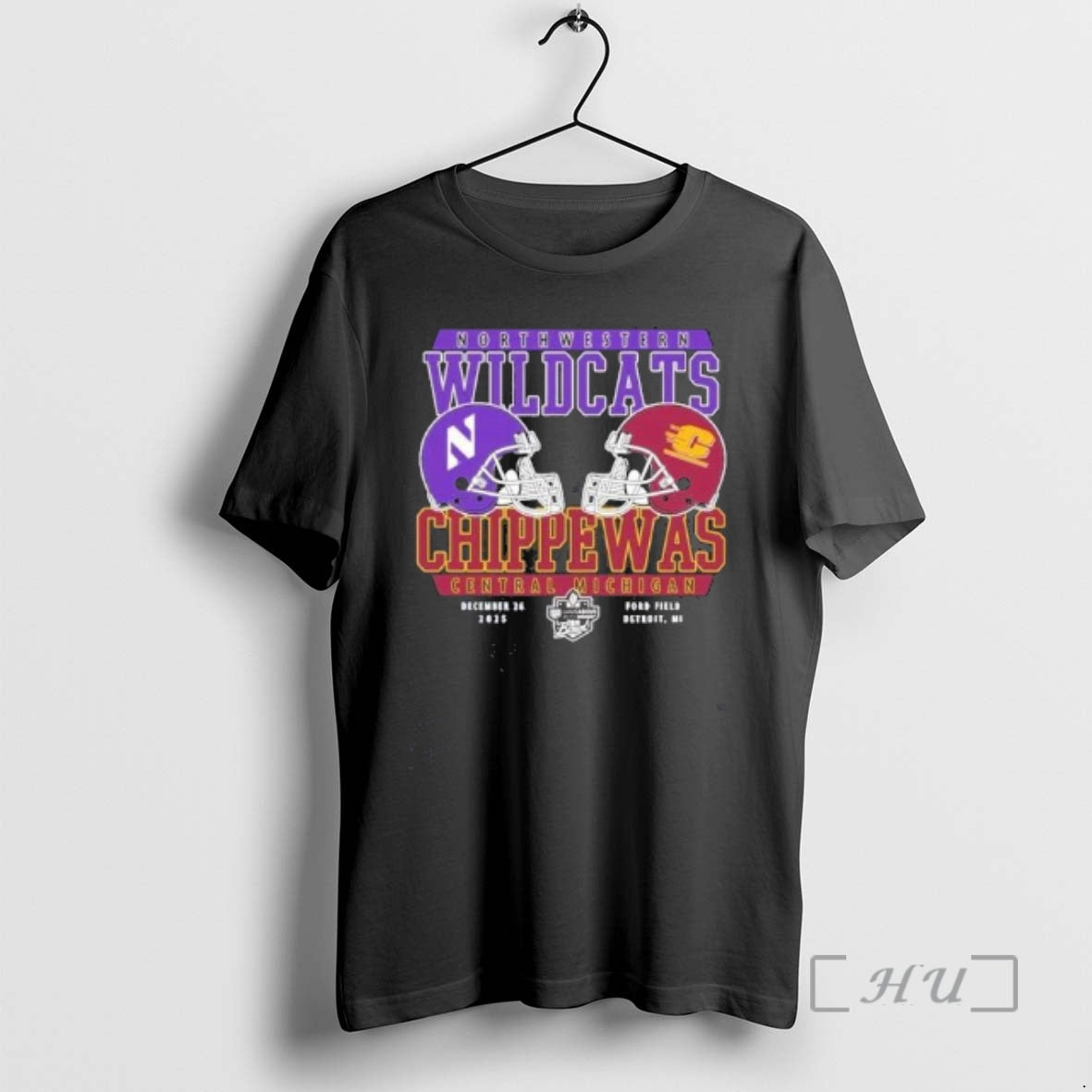Officials Northwestern Vs Central Michigan 2025 Gameabove Sports Bowl Dueling Helmet Premium T Shirts Sweater Hoodie,...