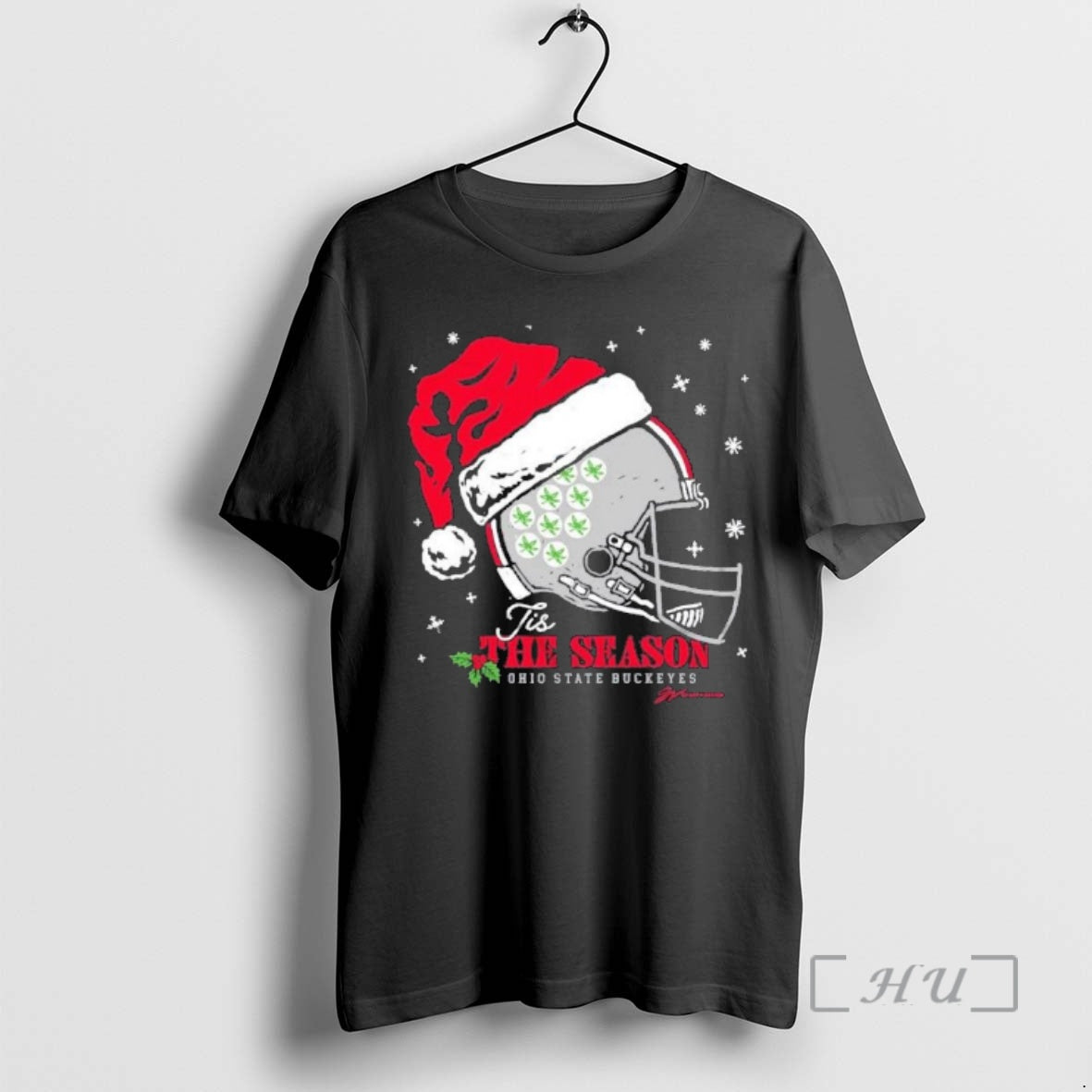 Officials Ohio State Santa Helmet Tis The Season T-Shirts, Hoodie, Sweatshirt | InkThreadWorks.com