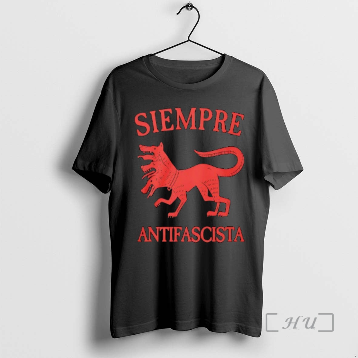 Officials Red Three Headed Cerberus Siempre Antifascista T-Shirts, Hoodie, Sweatshirt | InkThreadWorks.com