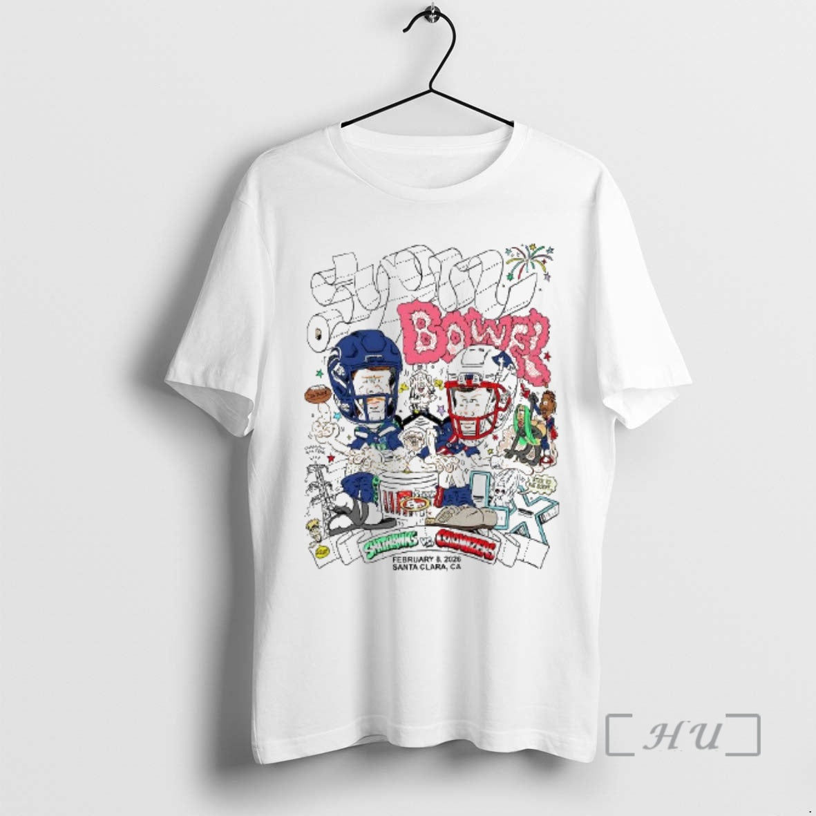 Officials Shithawks Vs Colonizers Super Bowel 2026 Caricature Woman T-Shirts, Hoodie, Sweatshirt | InkThreadWorks.com