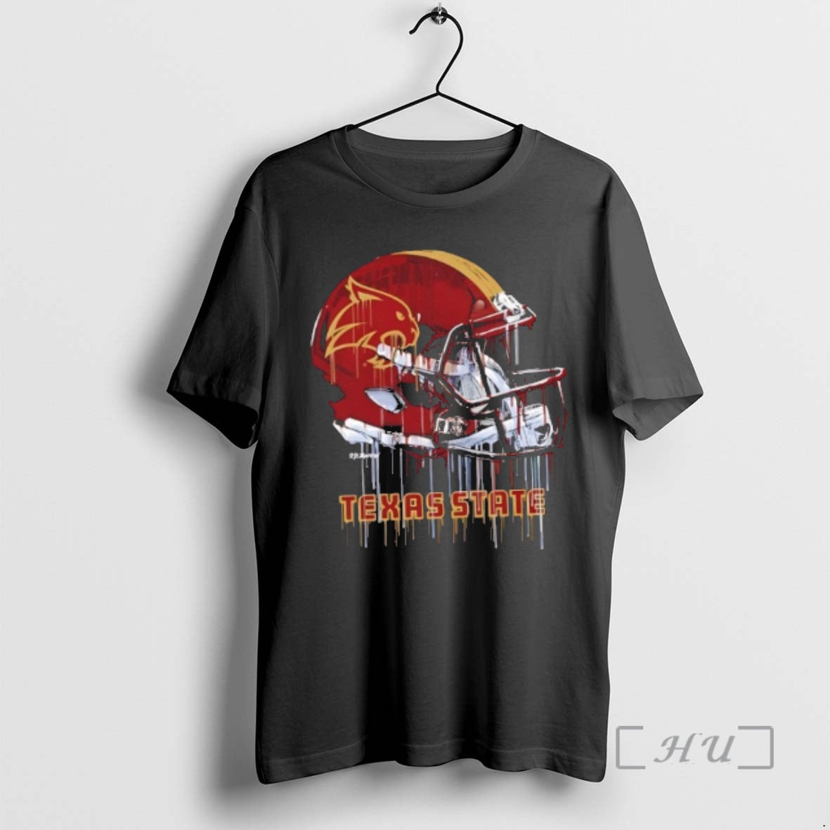 Officials Texas State Bobcats Vive La Fete Dripping Football Helmet T-Shirts, Hoodie, Sweatshirt | InkThreadWorks.com