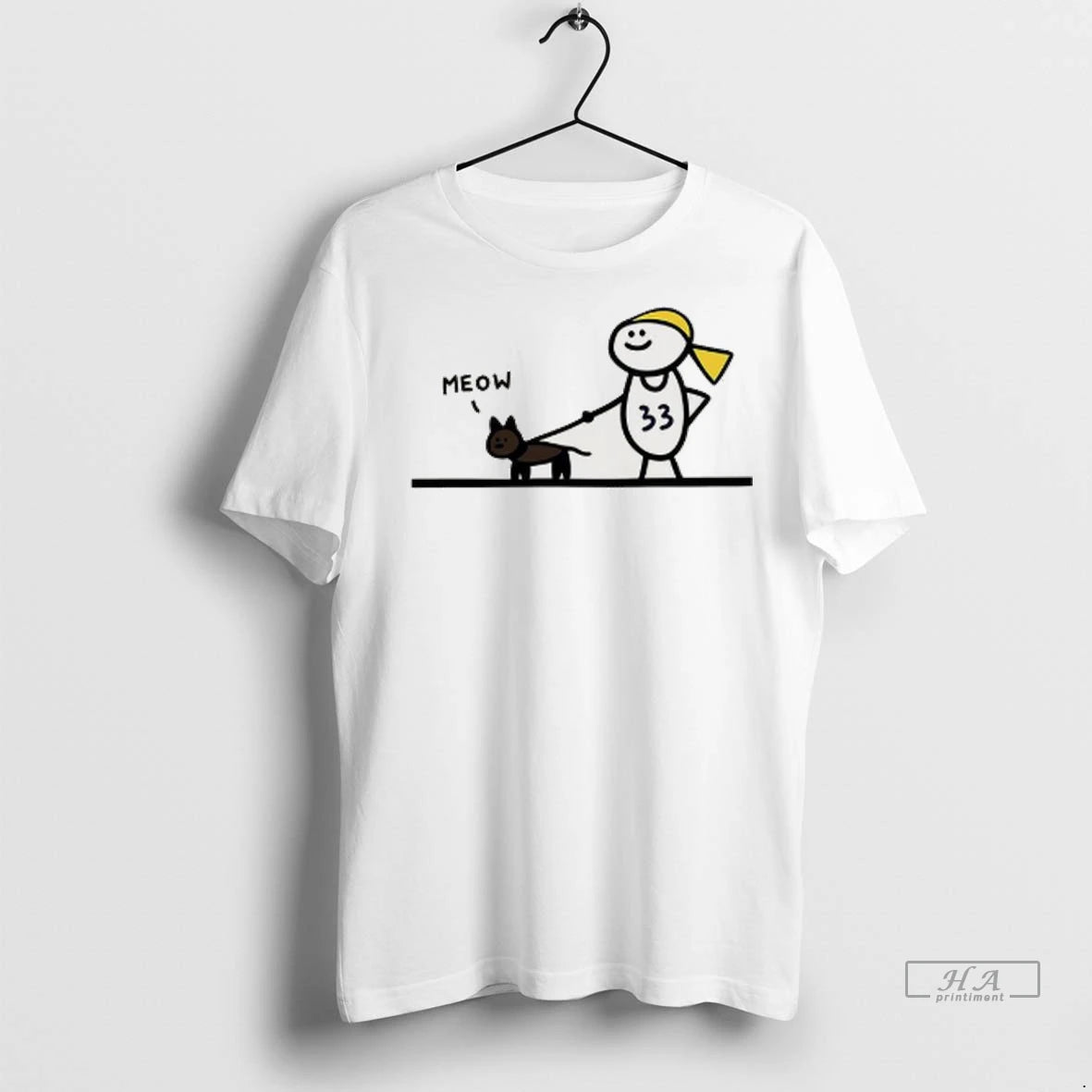 Officials Trendy Walking With Cat Number 33 Doodle Style Shirt Sweater