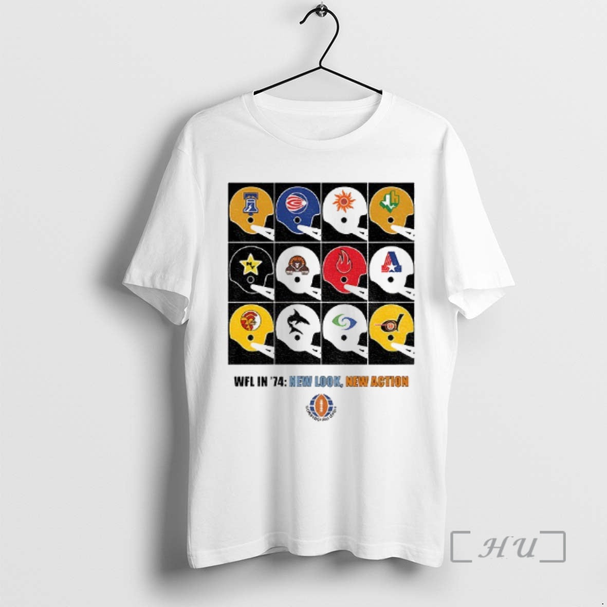 Officials Wfl In 74 New Look New Action Helmet World Football League Premium T Shirts Hoodie, Sweatshirt | InkThreadWorks.com