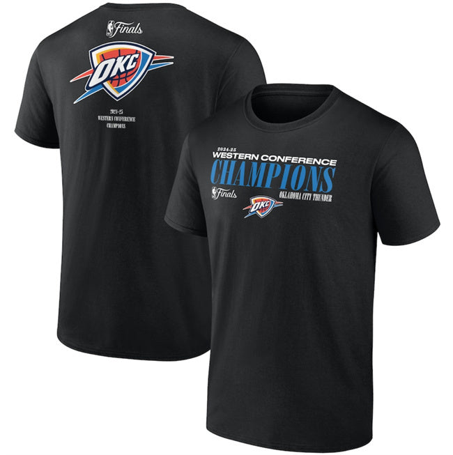 Oklahoma City Thunder Black 2025 Western Conference Champions Basketball T-Shirt
