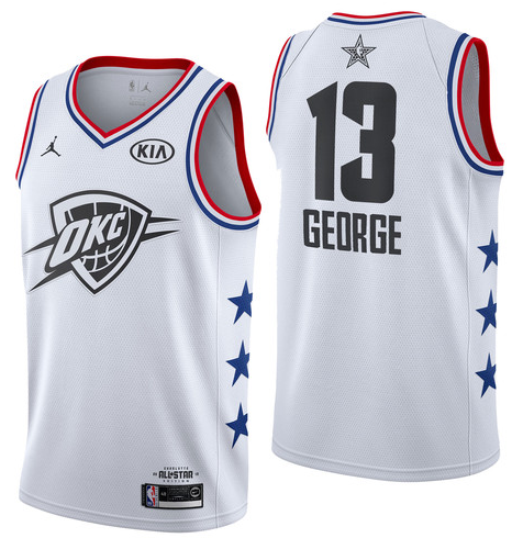 Oklahoma City Thunder #13 Paul George 19 All-Star Thunder 13 # White