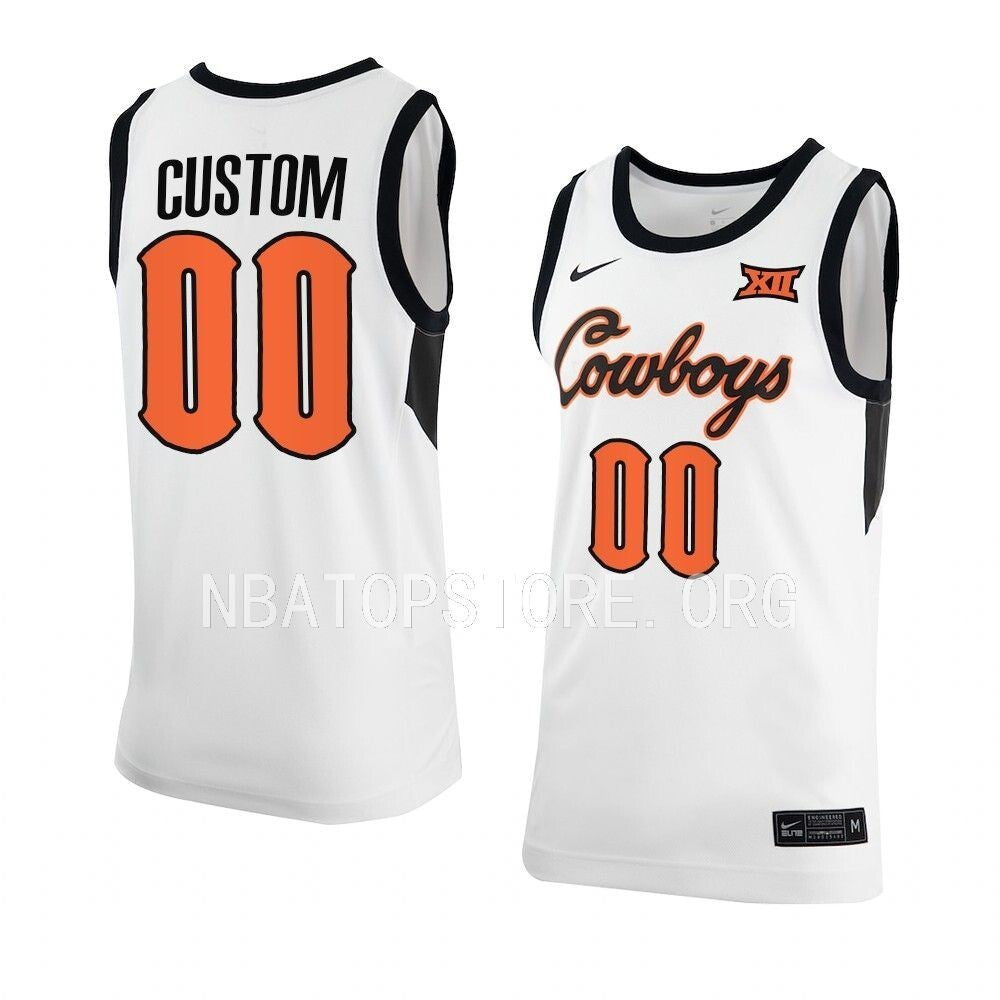 Oklahoma State Cowboys Custom Classic Basketball Replica Jersey White