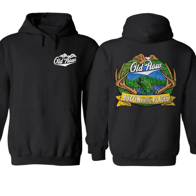 Old Row Beautiful Places Unisex Hoodie, Perfect Gift For Hunter, Fiishing Hoodie, Full Colors, For Men, For Women...
