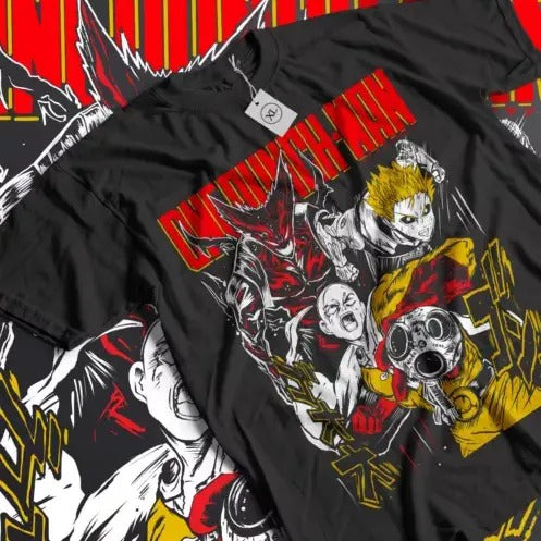 One Punch Man T-shirt Saitama VS Garou Anime Anime Vintage Manga Shirt All Size