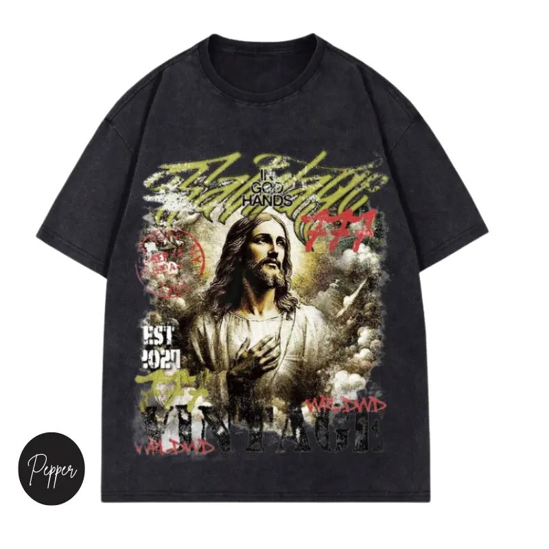 One-of-a-Kind Vintage Jesus Graphic Tees, Jesus Shirt, Crew Neck, Size S- 3XL, Menswear Top, Womenswear Top Underwear Streetwear A6