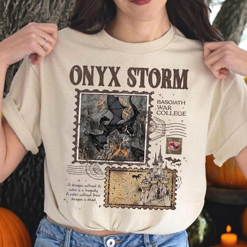 Onyx Storm,Fourth Wing Series T-Shirt, Dragon Rider , Bookish Tee Gift For Book Lover , Violet Sorrengail , Fantasy book...