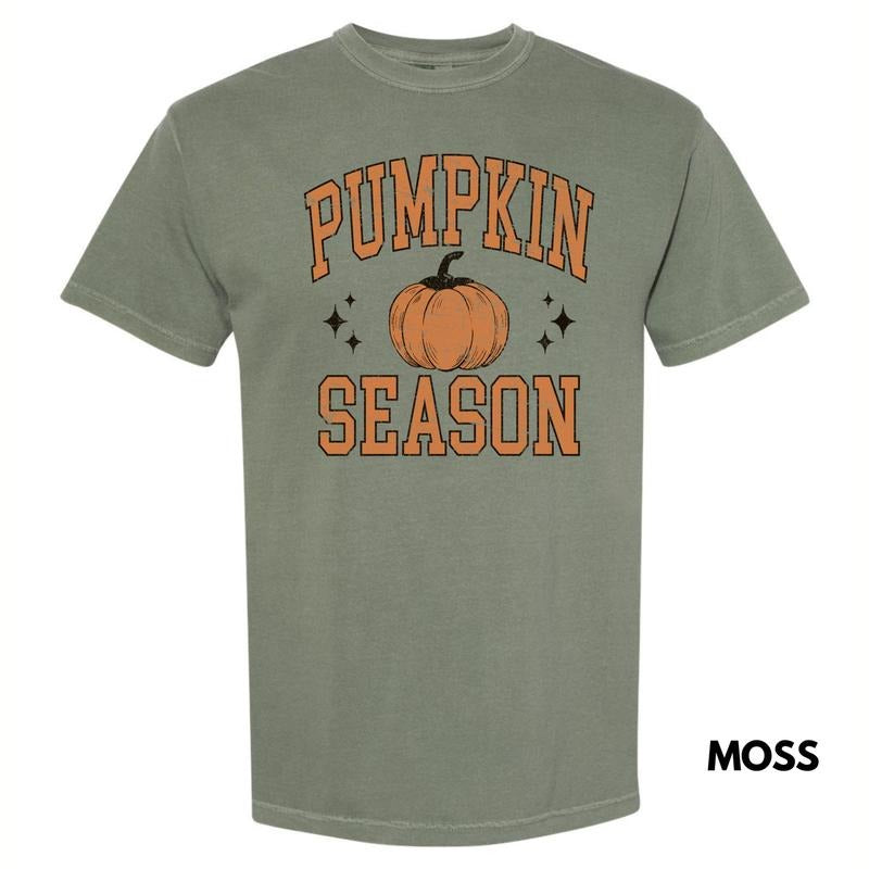 Orange Pumpkin Season Varsity Letter Comfort Colors T-Shirt 'NLB' Hoodie, Sweatshirt | InkThreadWorks.com