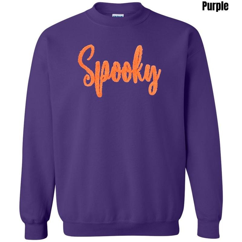 Orange Spooky Fluffy Patch Sweatshirt T-Shirts, Hoodie | InkThreadWorks.com