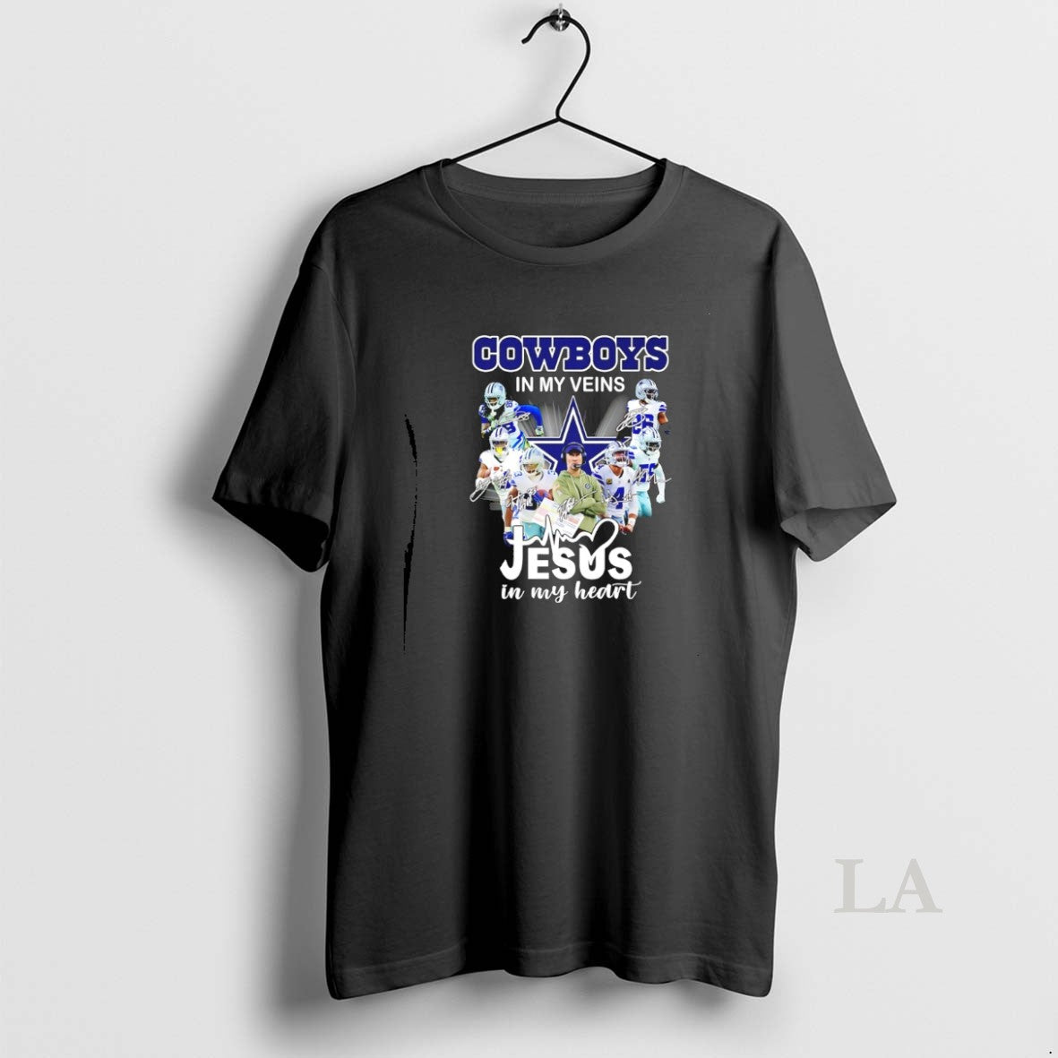 Original Dallas Cowboys In My Veins Jesus In My Heart Player Signatures T-Shirts, Hoodie, Sweatshirt | InkThreadWorks.com