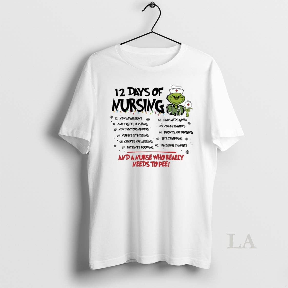 Original Grinch 12 Days Of Mursing And A Murse Who Really Needs To Pee Circle T-Shirts, Hoodie, Sweatshirt