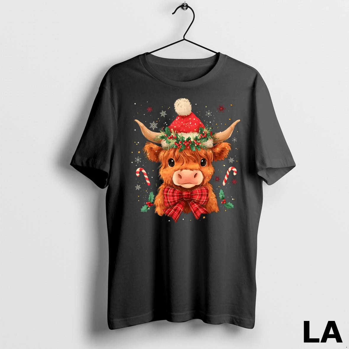 Original Highland Cow Mooey Xmas Heifer Santa Hat Cute Christmas