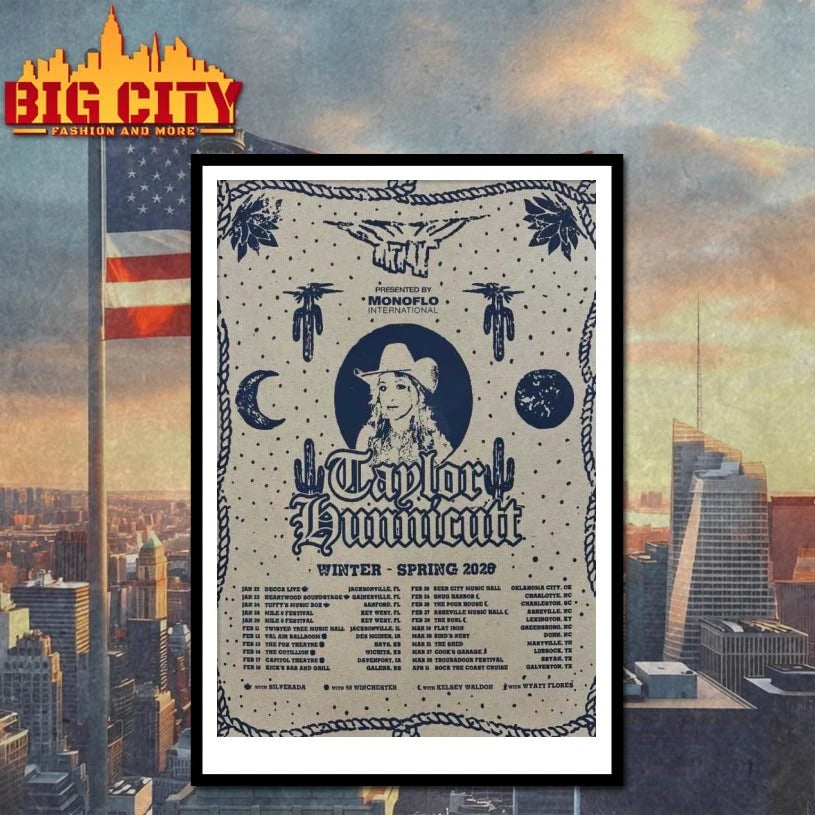 Original Taylor Hunnicutt Winter Spring Tour 2026 Poster T-Shirt