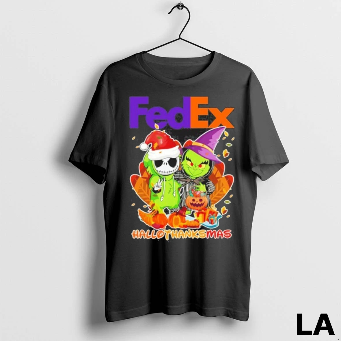 Original The Grinch And Santa Jack Fedex Logo Hallothanksmas