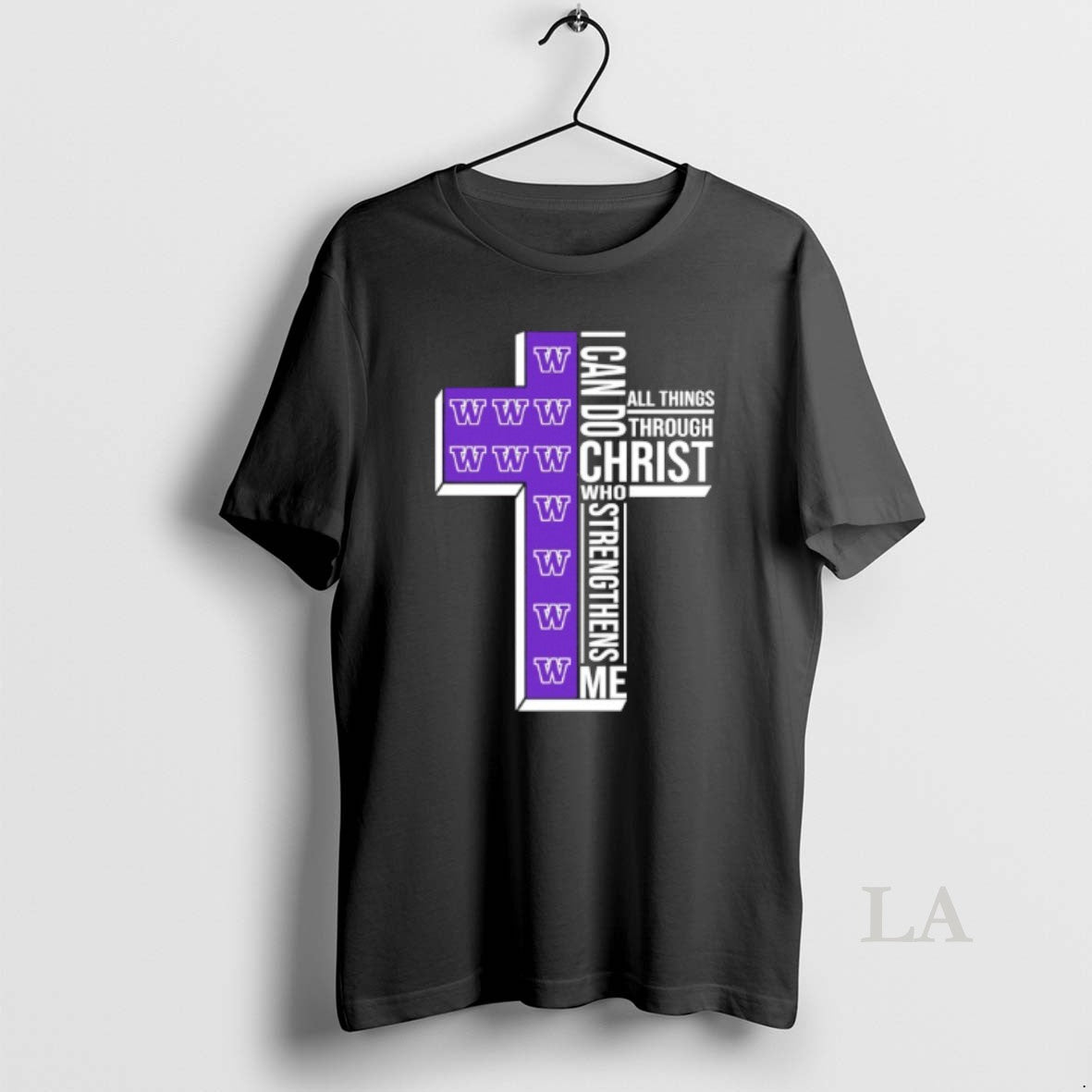Original Washington Huskies Cross I Can Do All Things Through Christ Who Strengthen Me T-Shirts, Hoodie, Sweatshirt