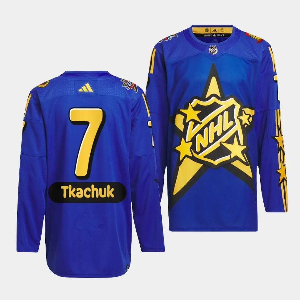 Ottawa Senators #7 Brady Tkachuk 2024 NHL All-Star Blue Jersey Style 1