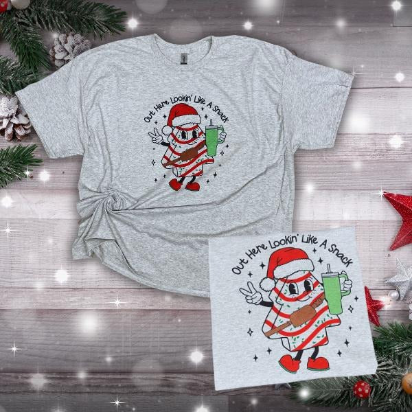 Out Here Looking Like A Snack Christmas Sweater-Tshirt-Longsleeve Hoodie, Sweatshirt | InkThreadWorks.com