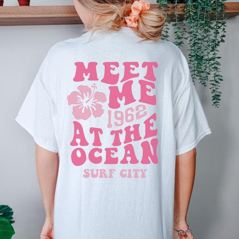 Oversized Aesthetic Beach Shirt, 2 Sides Coconut Girl Aesthetic, Words on Back Beachy Tee, Oversized Shirt Beach Coverup,...