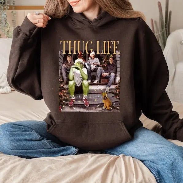 Oversized Christmas Movie T Shirt Sweater Hoodie, Christmas Friends Hoodie, Trendy Christmas Movie Hoodie, Christmas Gifts Casual Collar