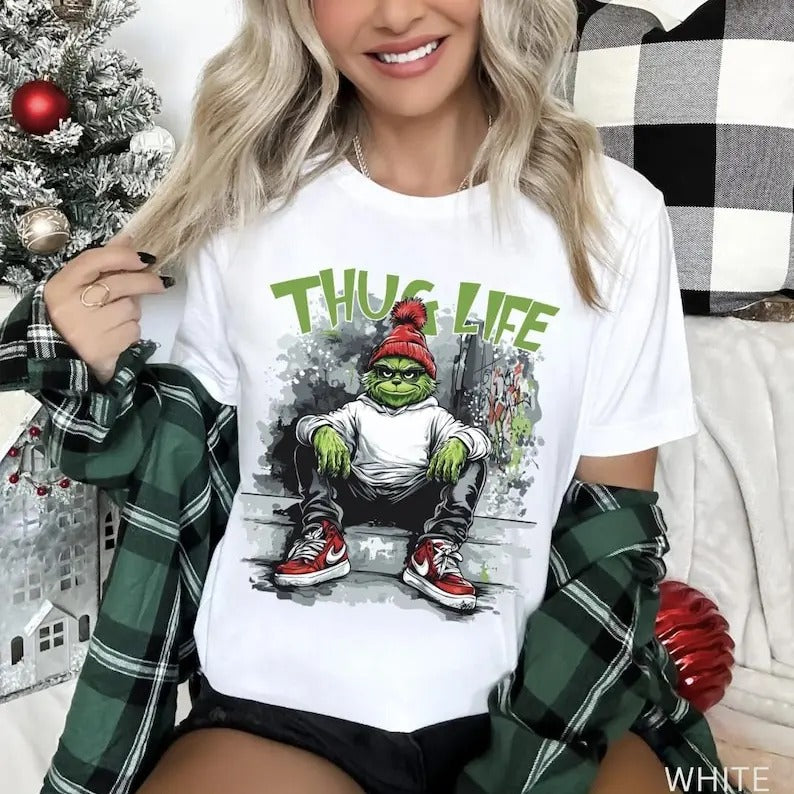 Oversized Christmas Thug life G!nchmas shirt,G!nchmas Shirt,G!nchmasmas shirt,Holiday shirt,Christmas gift,Merry...