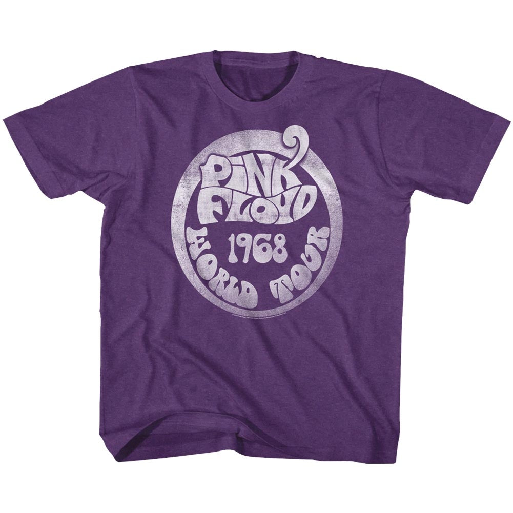 Pink Floyd Toddler S/S T-Shirt - 1968 World Tour - Heather Vintage Purple