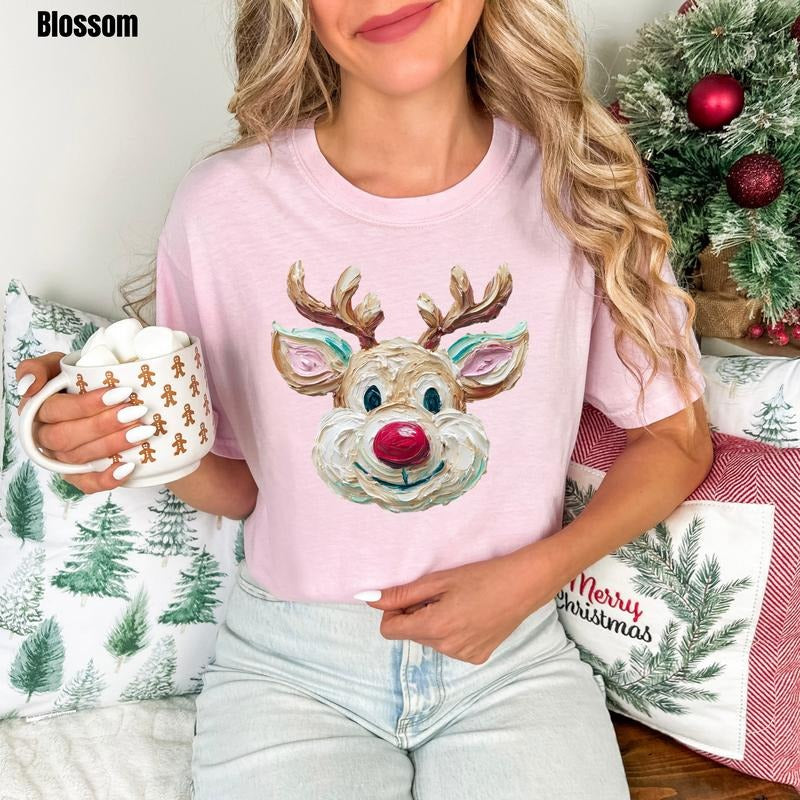 Painted Reindeer Comfort Colors T-Shirt 'NLB' Hoodie, Sweatshirt | InkThreadWorks.com