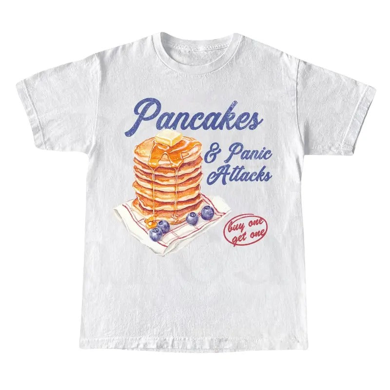Pancakes And Panic Attacks Shirt, Funny Mental Health T Shirt, Sarcastic Mental Health Tee, Funny Gift For Her & Him, Unisex Shirt