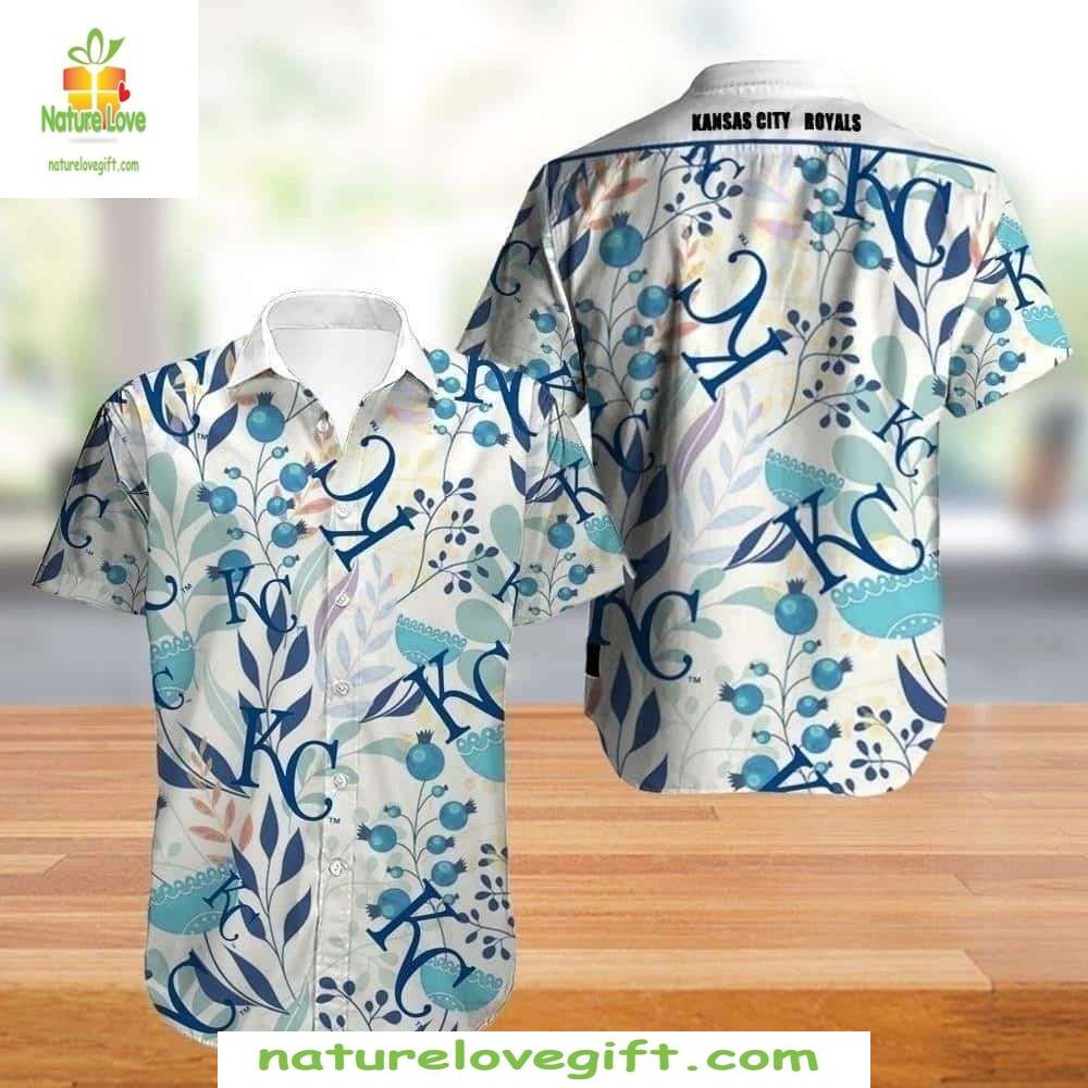 Kansas City Royals Hawaiian Shirt Pastel Botanicals MLB Baseball Apparel