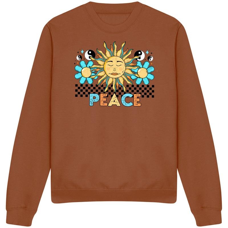Peace Retro Sun Just Hoods Sweatshirt T-Shirts, Hoodie | InkThreadWorks.com