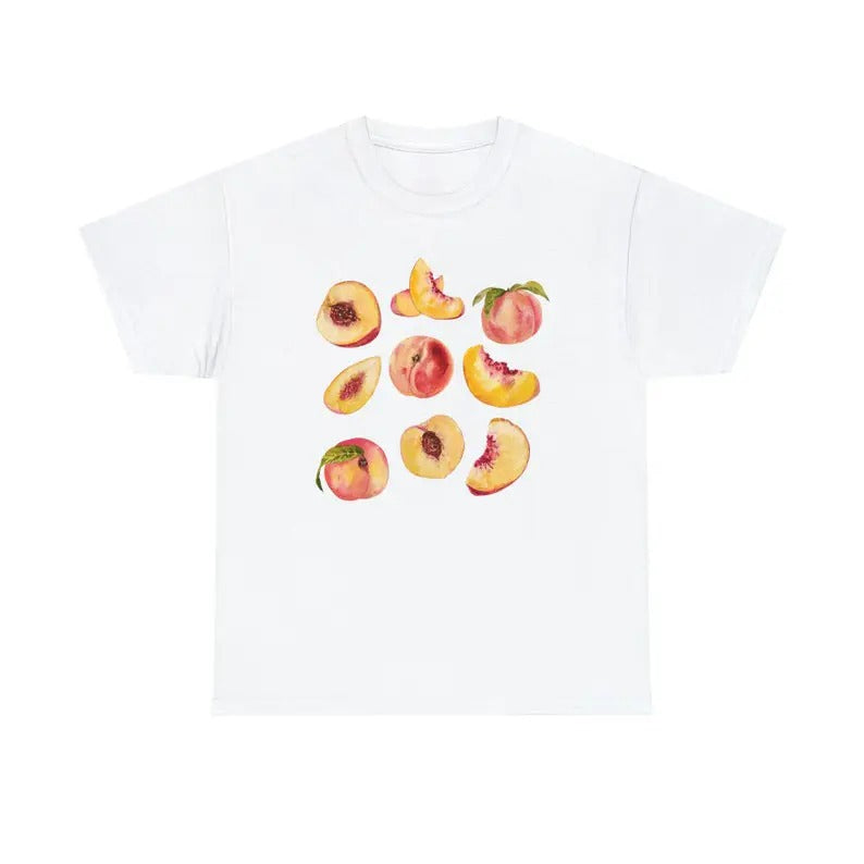 Peach Vintage Graphic Fruit Shirt, Aesthetic Fruit Shirt, Boho Fruit Tee Peach Shirt Peach Graphic T-Shirt Gift For Women
