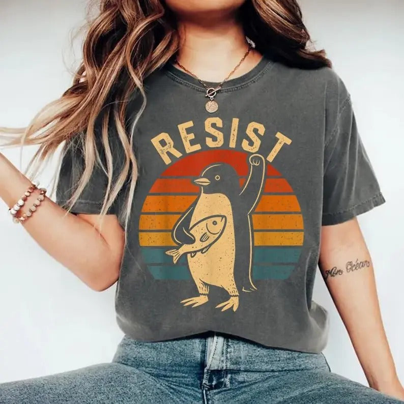 Penguins Resist Shirt, Penguins Against Tariffs Shirt, Funny Shirt, Resist Shirt, Social Justice Shirt