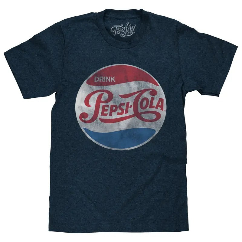 Pepsi Retro Logo T-Shirt - Navy Hoodie, Sweatshirt | InkThreadWorks.com