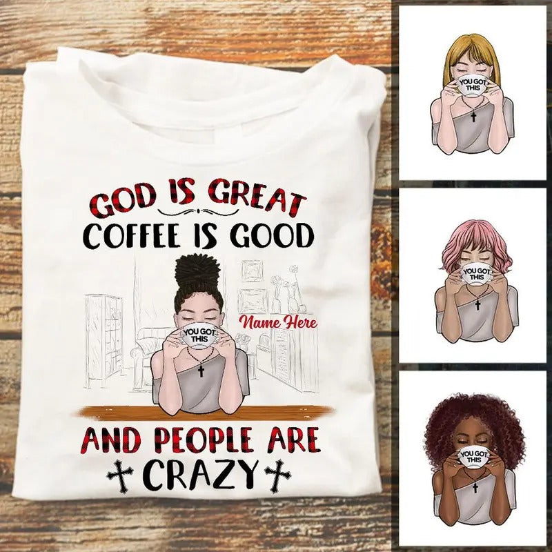 Personalized Coffee & Jesus T Shirt Ag32 95O57 Hoodie, Sweatshirt | InkThreadWorks.com