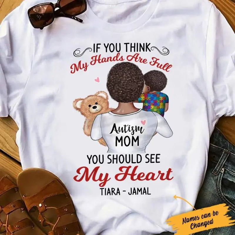 Personalized Autism Mom BWA T Shirt AG32 85O34 Hoodie, Sweatshirt | InkThreadWorks.com