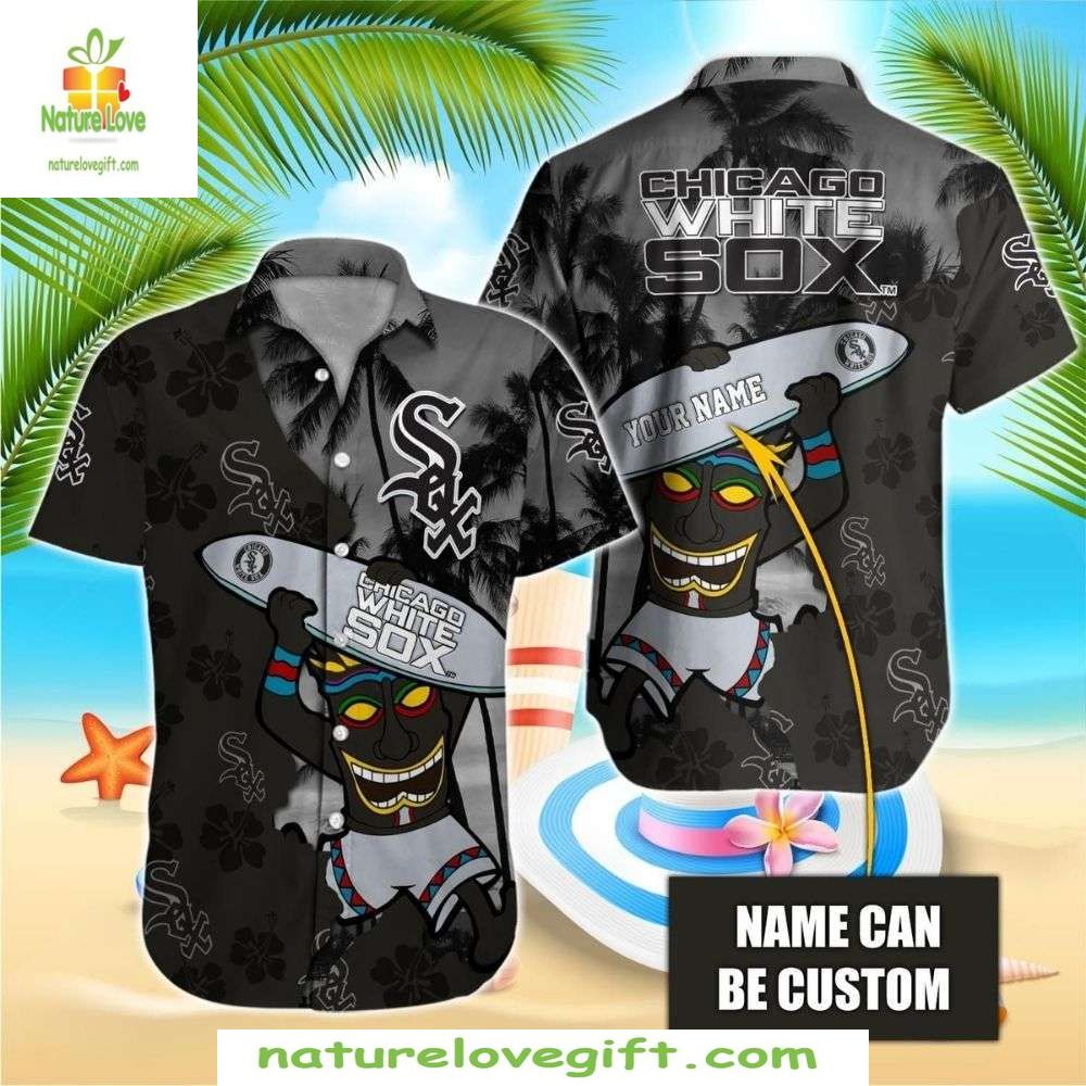 Chicago White Sox Hawaiian Shirt Personalized MLB Baseball Tiki Tropical Shirt