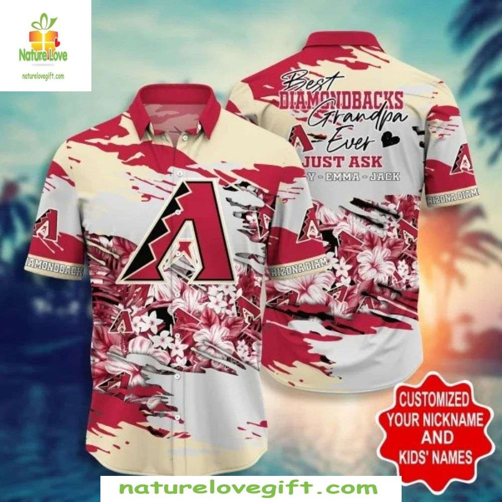 Arizona Diamondbacks Hawaiian Shirt for Grandpa Floral Baseball Apparel