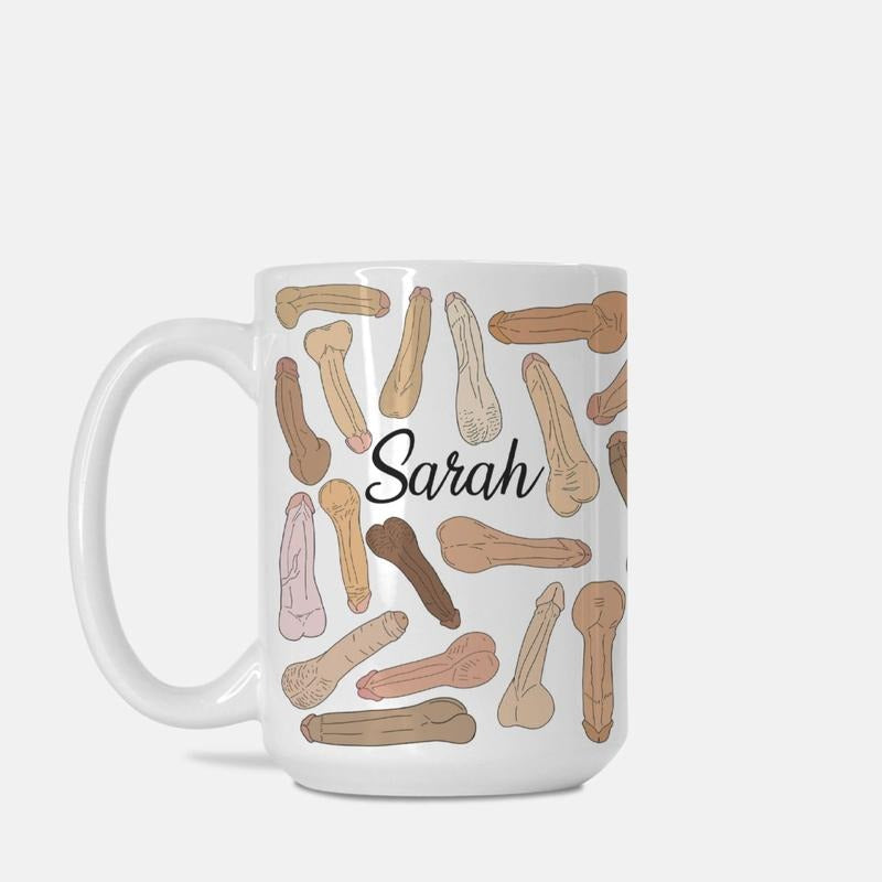 Personalized Penis Dick Adult Humor Funny Gag Gift, Bachelorette Penis Coffee Mug, Graphic Tees, Funny Coffee Mug Gift