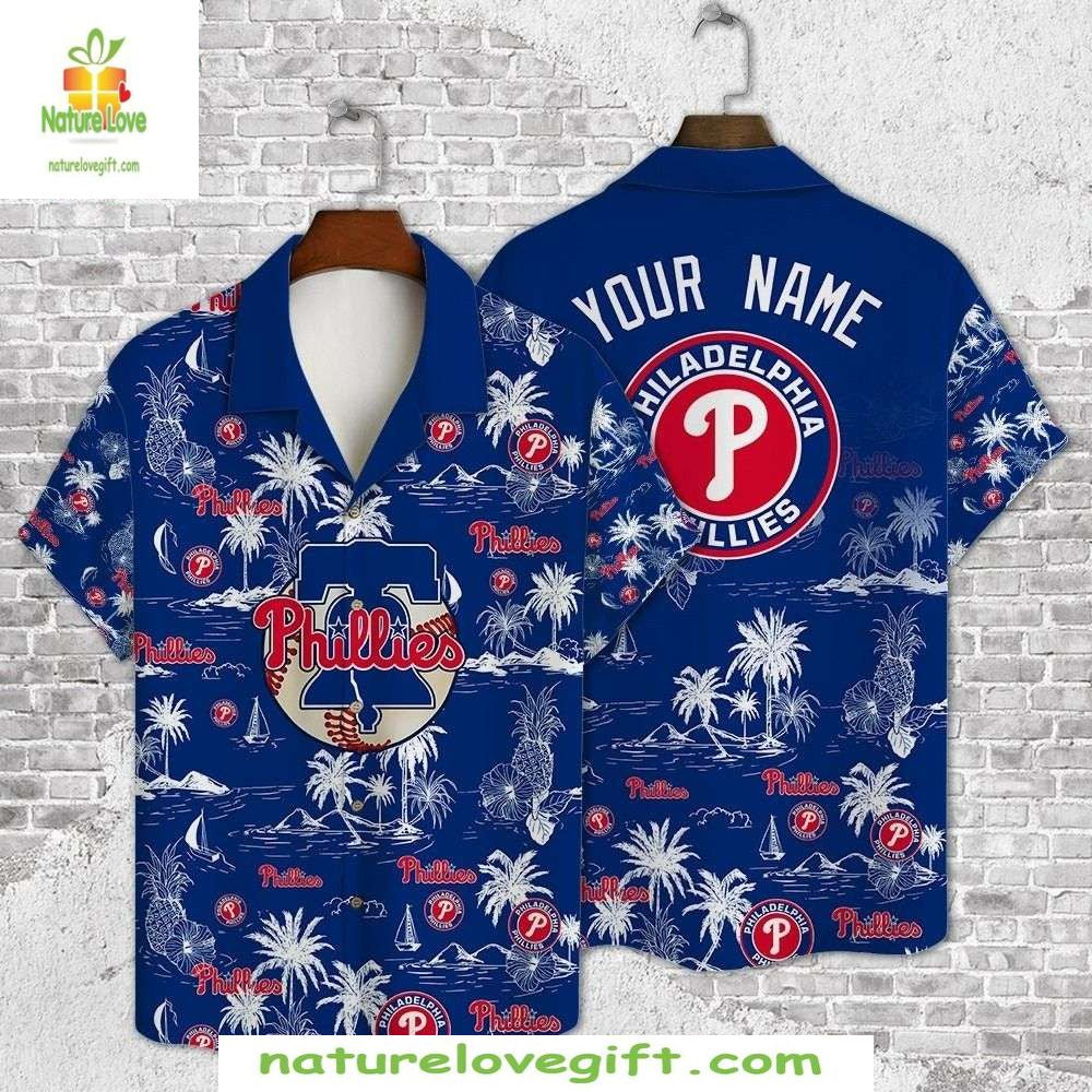 Custom Philadelphia Phillies Hawaiian Shirt Personalized Aloha Baseball Apparel