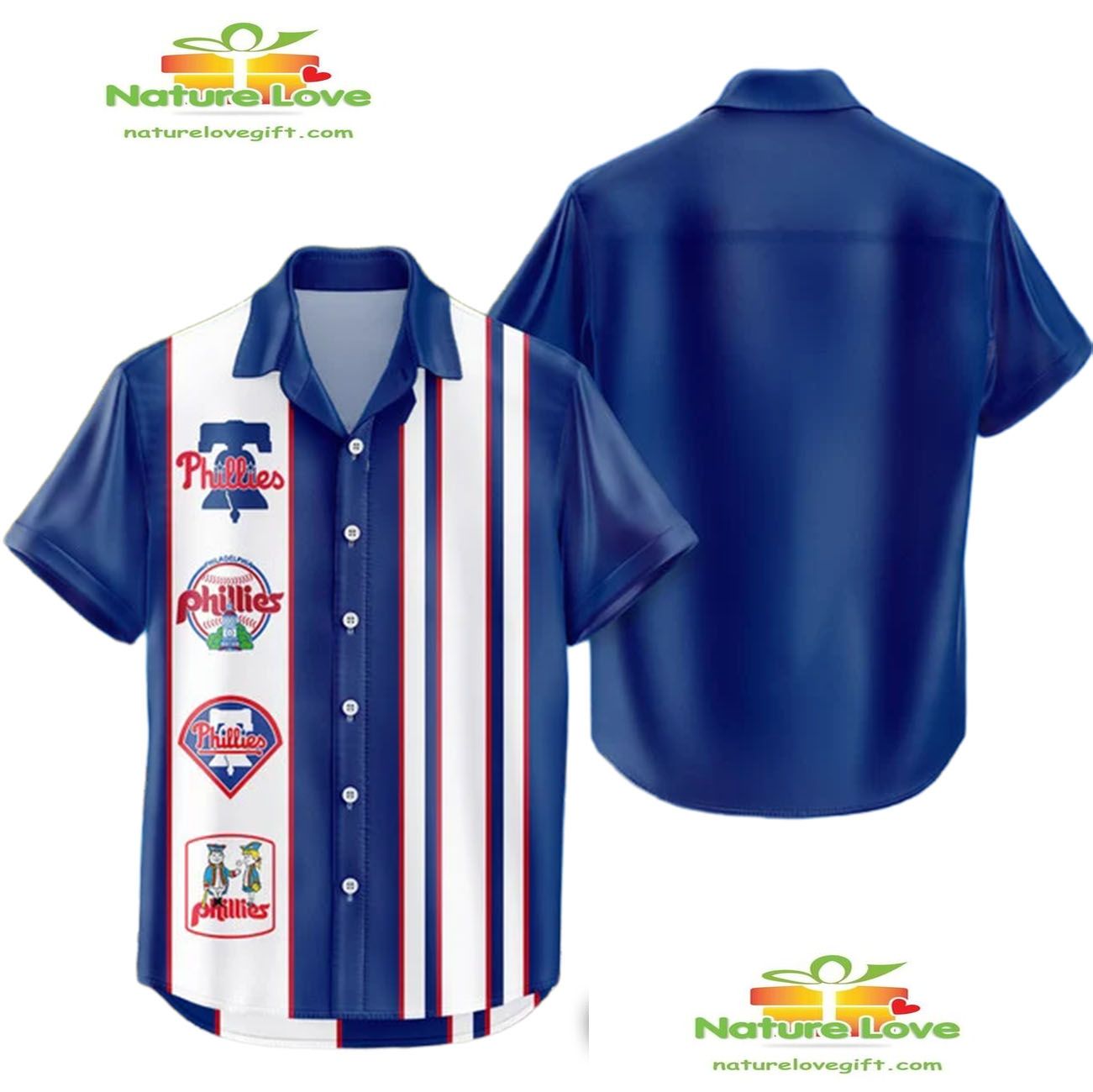Philadelphia Phillies Hawaiian Shirt Classic Color Contrast Aloha Design